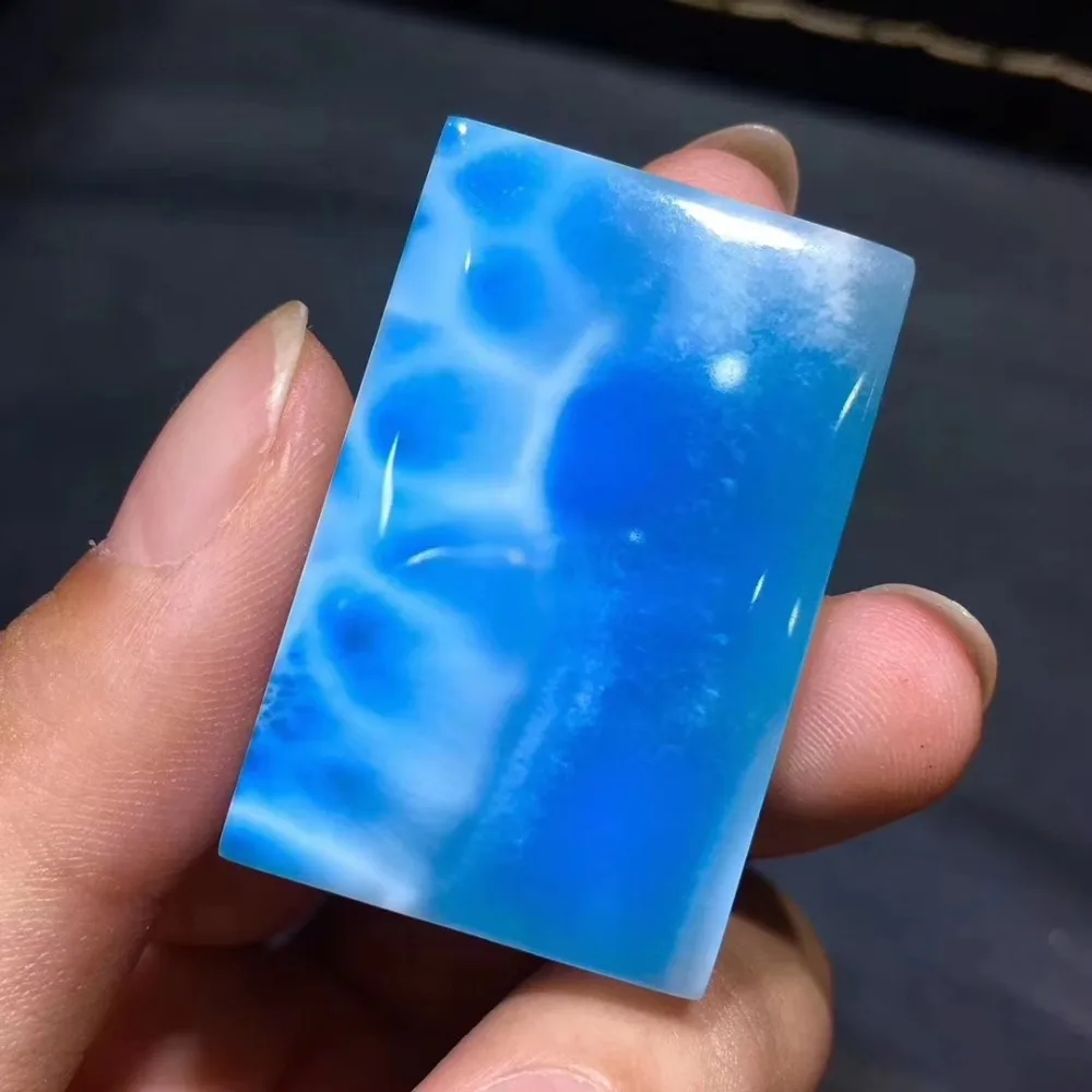 Топ натуральный синий Larimar прозрачный драгоценный камень для женщин и мужчин кулон 38x24x10 мм прямоугольник подарок на день рождения счастливый любовь мода кулон AAAAA