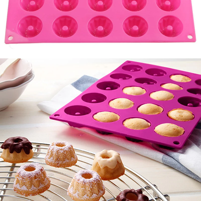 

1pc Silicone Mold Baking Tool Cake Mold 20 Continuous Chiffon Chocolate Pudding Silicone Mold Baking Accessory Kitchen Gadgets