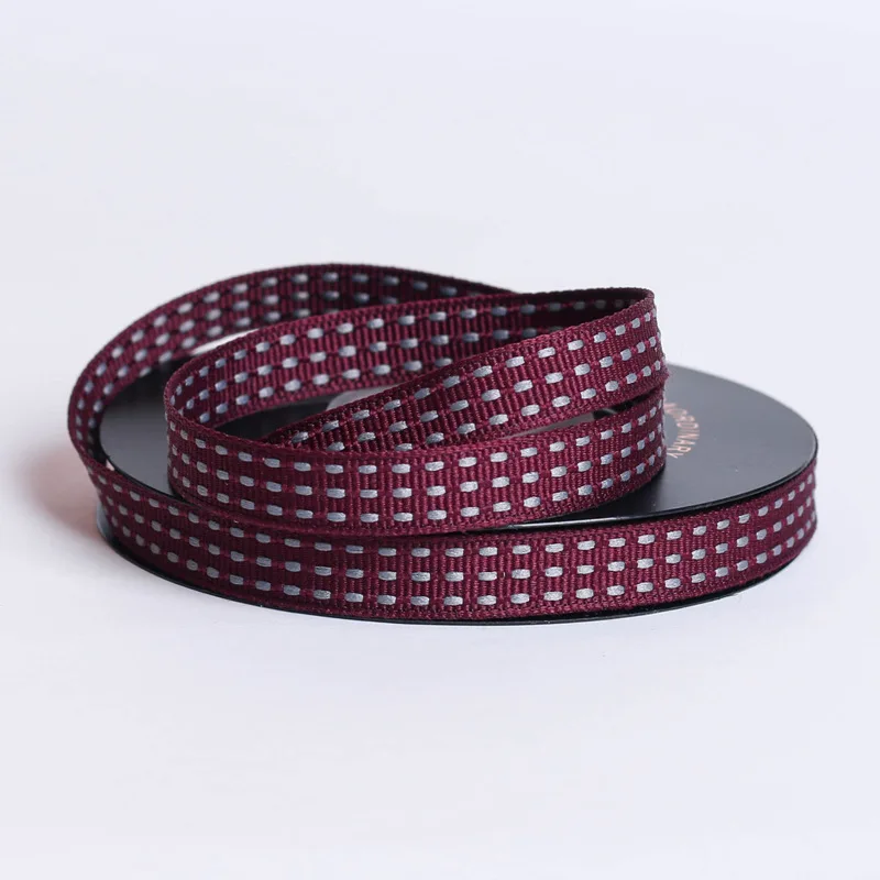 

10mm Three Stripe Jump Dot Ribbon Diy Bow Hair Accessories Bouquet Packaging Shoelace Apparel Gift Box Ribbon 10 Yards