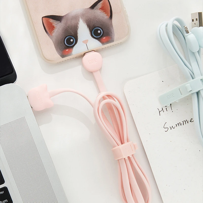 Liberfeel Maoxin usb кабель micro 5pin милый розовый зеленый белый многоцветная Кнопка
