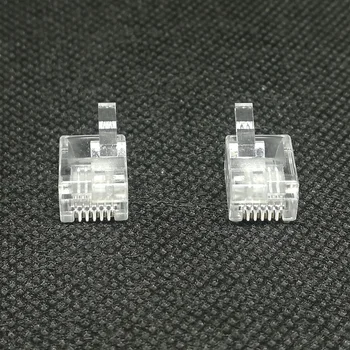 10PCS/lot RJ11 RJ12 Connector 6P6C Right buckle Left buckle Cable Plug Crystal head for Telephone DIY EV3 NXT 1