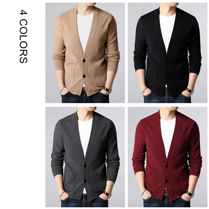 Брендовый мужской свитер уличная мода пальто с карманами Осень зима теплый