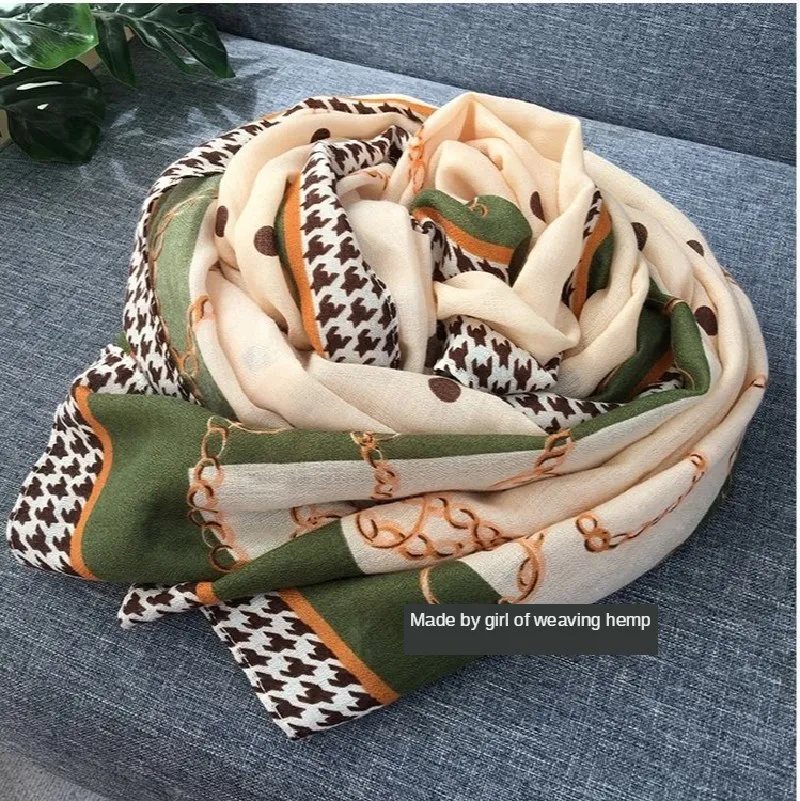 

2021 New design brand women scarf fashion print cotton spring winter warm scarves hijabs lady pashmina foulard bandana plaid