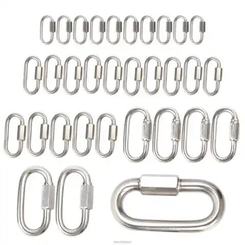 A rapidly detachable threaded connector of a stainless steel chain, a D-shaped fixing carbine, a super-powerful carabiner for camping, a swing ...