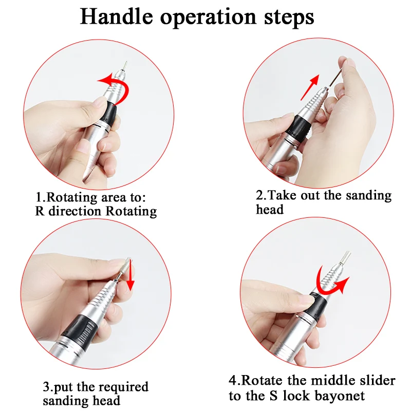 Электрический сверлильный станок для маникюра педикюра ручка сверло ногтей