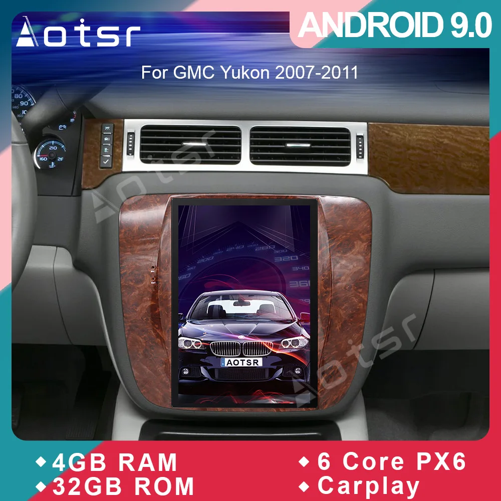 Автомобильный DVD-плеер в стиле Tesla на Android 9 GPS-навигатор для GMC Yukon/Chevrolet Tahoe 2007-2013