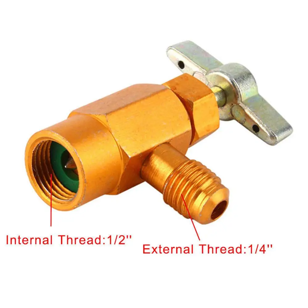 1/4 SAE резьбовой клапан кран открывашка R134A бак хладагента/Вакуумный насос адаптер