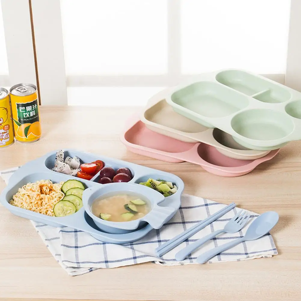 Ложка для кормления детей из соломы 5 шт./компл. блюдо с изображением пшеничного