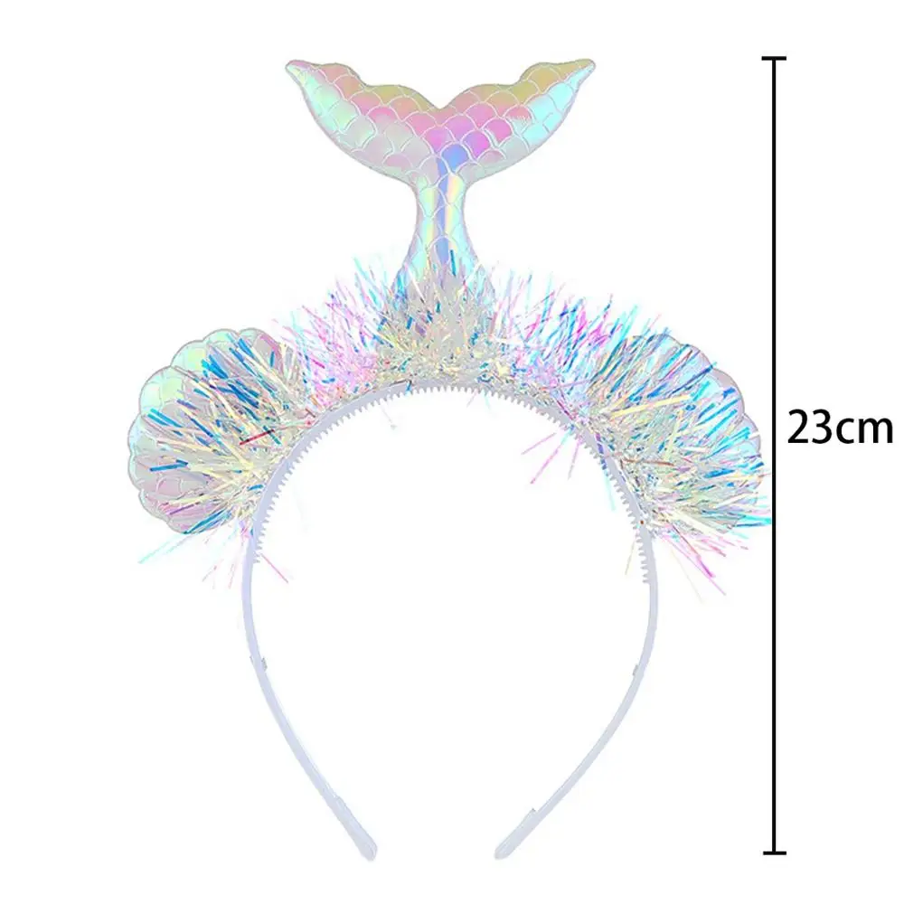 Mermaid Headband 4 Taoup 1 шт. градиентные цвета радуги блестки маленький брелок для ключей «русалка» с днем рождения Русалка тема вечерние декор для кулоны для девочек DIY - Цвет: Mermaid Headband 4