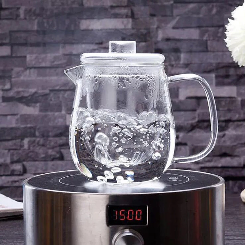 Бытовой Съемная термостойкого Стекло Чай горшок со съемным заварки пуэр чайник