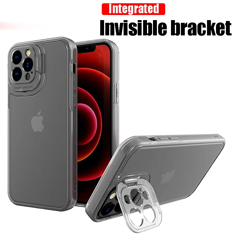 Складной невидимый чехол-подставка для телефона iPhone 13 12 11 Pro Max Mini X Xr Xs 8 7 Plus 6 6S SE 2020