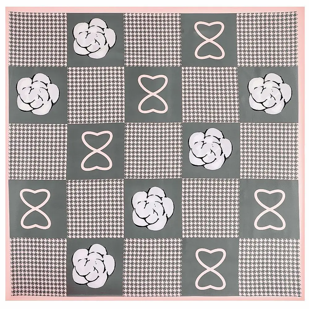 Европейский и американский клетчатый 90 см большой квадратный шарф Шелковый