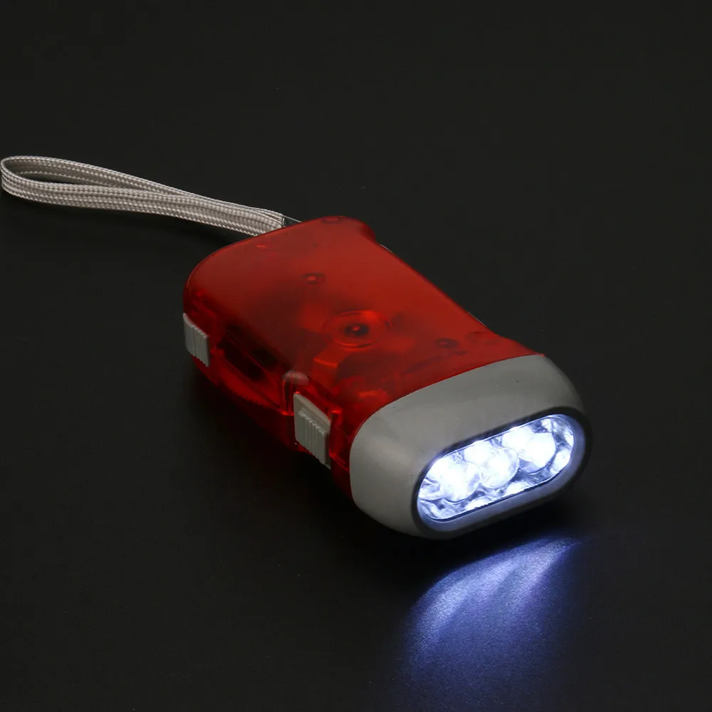 

LED Hand Pressing Dynamo Crank Flashlight Torch outdoor Emergency Light Manual camping equipment Survival Tools#50