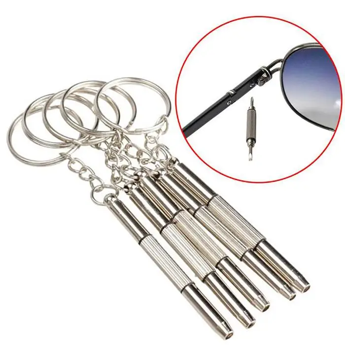 

5pcs 3in1 Screwdriver Eyeglass Optical Eye Watch Repair with Keychain