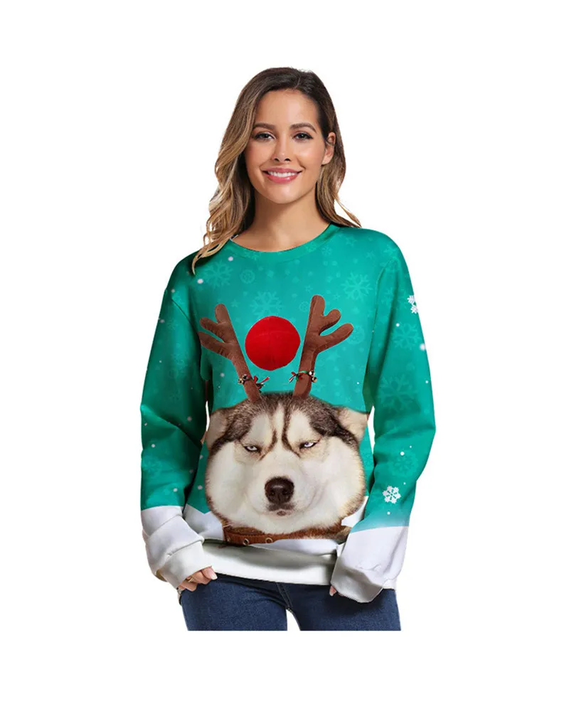 3D Novelty Ugly Christmas Sweater Holiday Party Men Women Autumn Winter Hoodie Sweatshirt Pullover Sweaters Jumpers Tops