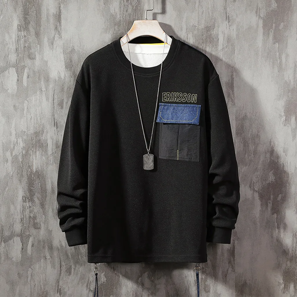 

Men's Sweatshirt sudadera New Style Casual Long Sleeves Men's hoodies Fashion Patchwork O-Neck sweatshirt