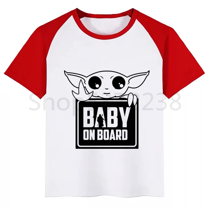 Милая летняя футболка для маленьких девочек Звездные войны йода мандалориан