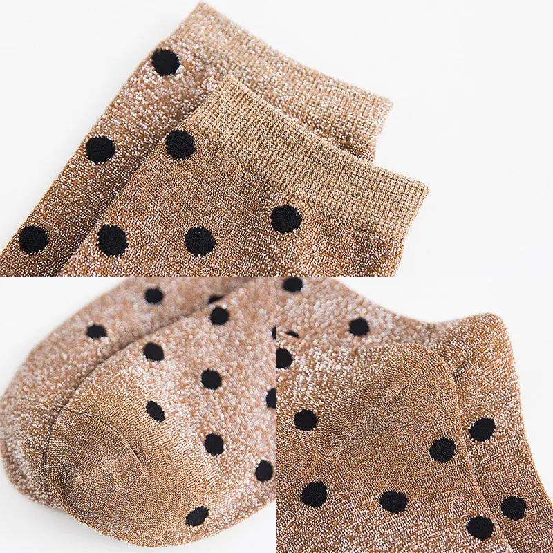 Женские блестящие носки в горошек повседневные хлопковые Осень зима 2019|Носки| |