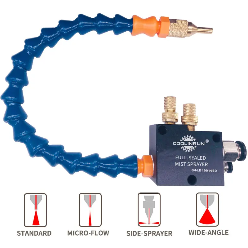 

Full Sealed Mist Coolant Lubrication Cooling Sprayer Universal Brass Spray Port CNC Lathe Milling Drill Engraving Machine