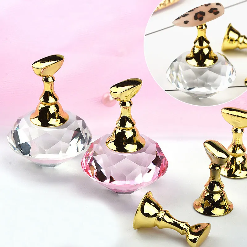 Подставка для демонстрации ногтей стойка искусственных фиолетовая розовая