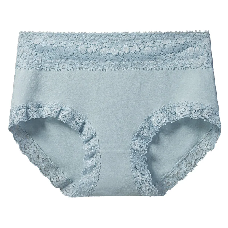 

12PCS Women's panties plus size pure cotton breathable female underwear tighten middle waist lace ladies lingerie seamless