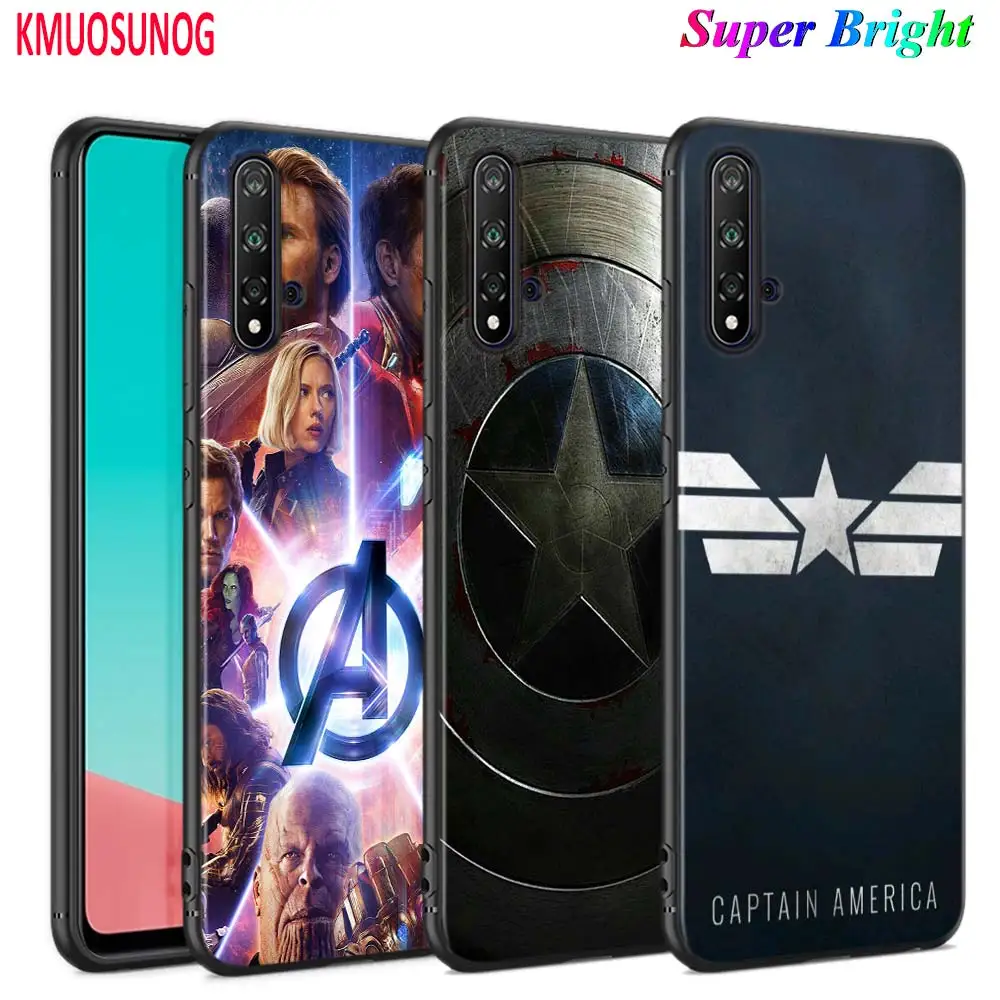 Черный чехол Мстители Железный человек Капитан Америка для huawei Nova 5 3i P Smart Z Plus P30 P20 Pro P10 P9 Lite чехол для телефона