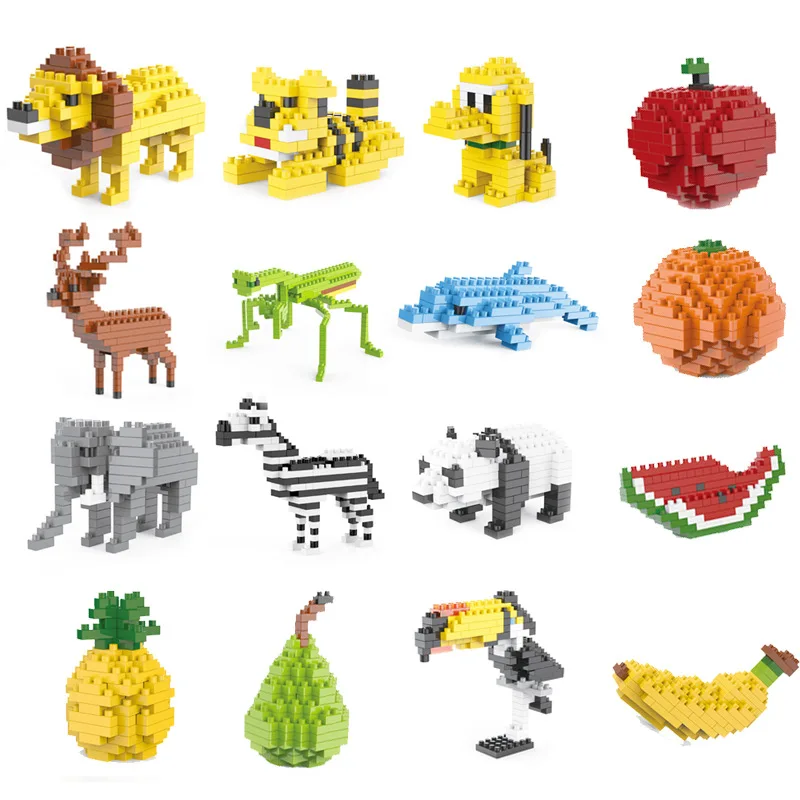 Совместимы с LEGO бриллиантами маленький образование частиц блоков фрукты