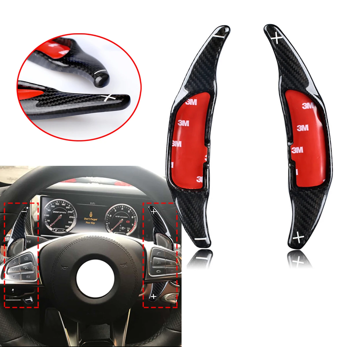

Carbon Fiber Shift Paddle Shifter Steering Wheel Fit For Benz A45 C63 E63 S65 GLC SL63 W176 W213 W205 Accessories