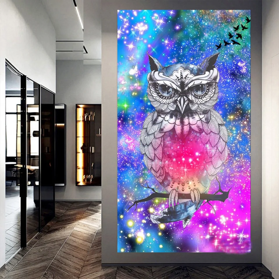 

60x120 красочная птица сова 5d алмазная живопись своими руками полная квадратная круглая Алмазная мозаика вышивка животными Алмазная вышивка ...