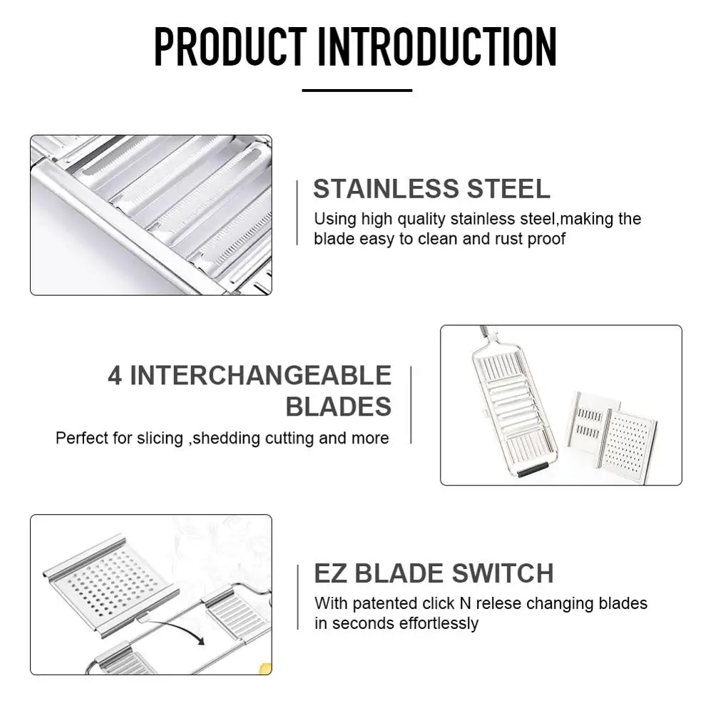 

4pcs Vegetable Peeler With Stainless Steel Fruit Potato Slicer Multi Blade Adjutsable Peeler Kitchen Accessories Tool