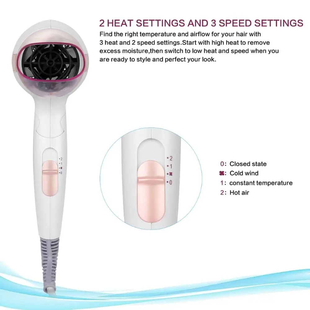 Hair Dryer Hot Cold Blow Air 2 in 1 Brush1600W Electric Heater Brus Multifunctional Styling Tools 100-240V | Бытовая техника