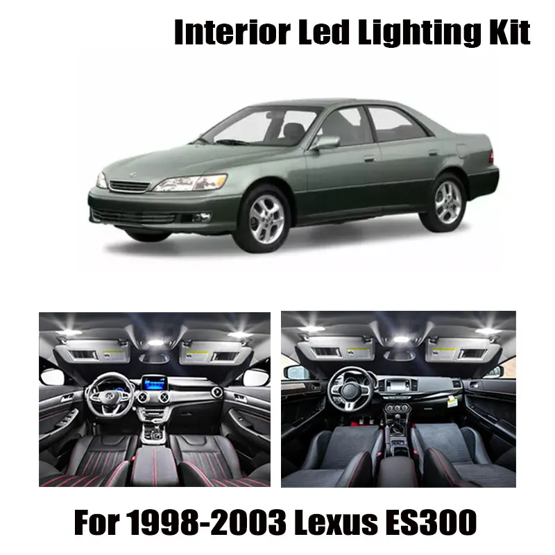 

13pcs White Canbus LED Bulbs Interior Map Dome Door Light Kit For 1998-2001 2002 2003 Lexus ES300 Glove Box Licenese Plate Lamp