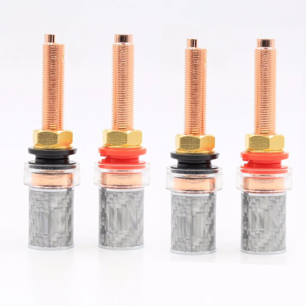 4 шт. Чистая медь покрытая углеродным волокном связывающая вилка динамика для hifi