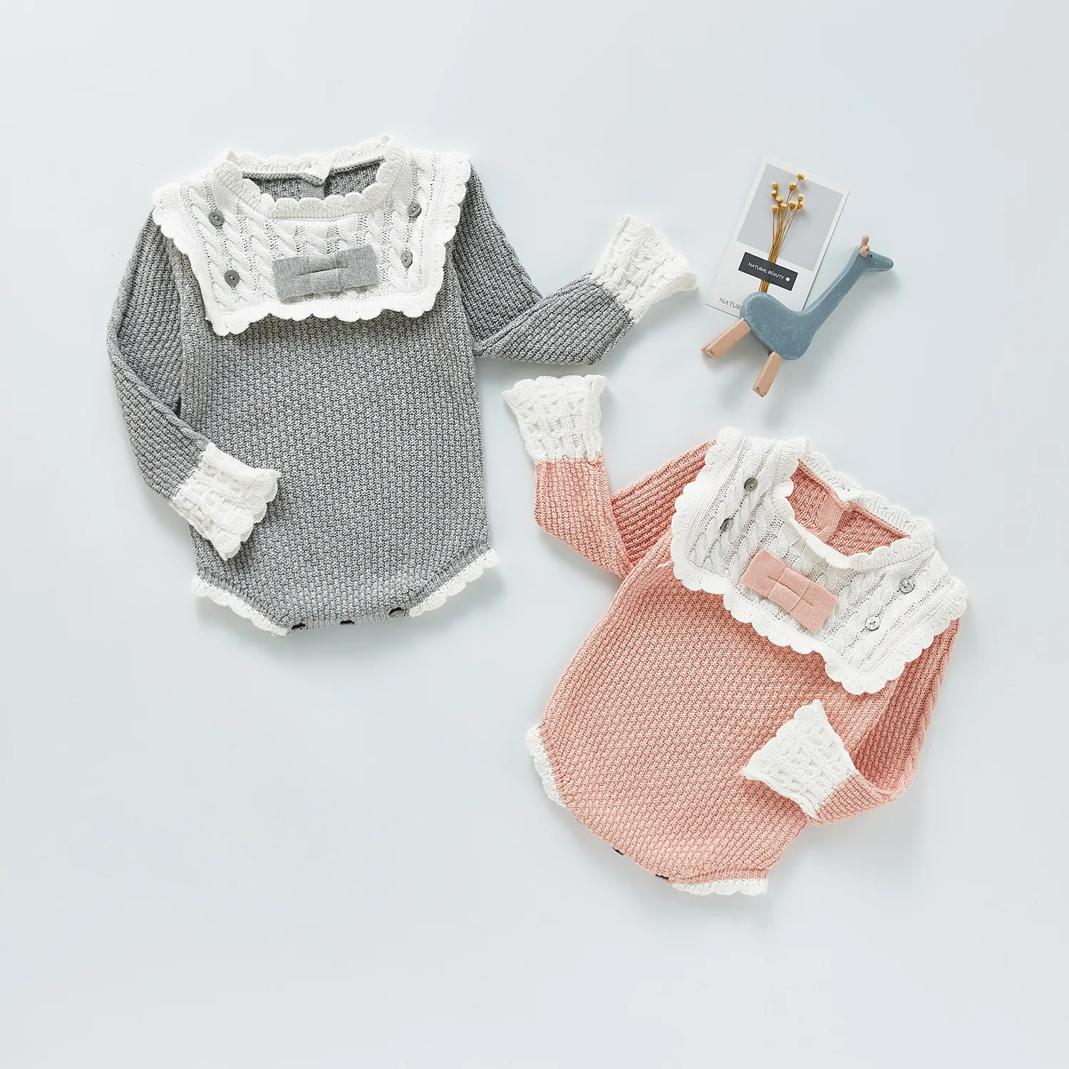 

Sweet Baby Girls Autumn Winter Clothes Infant Boy Clothes for Girls Fleece Lace Collar Romper Jumpsuit Toddler Baby Warm Outfits