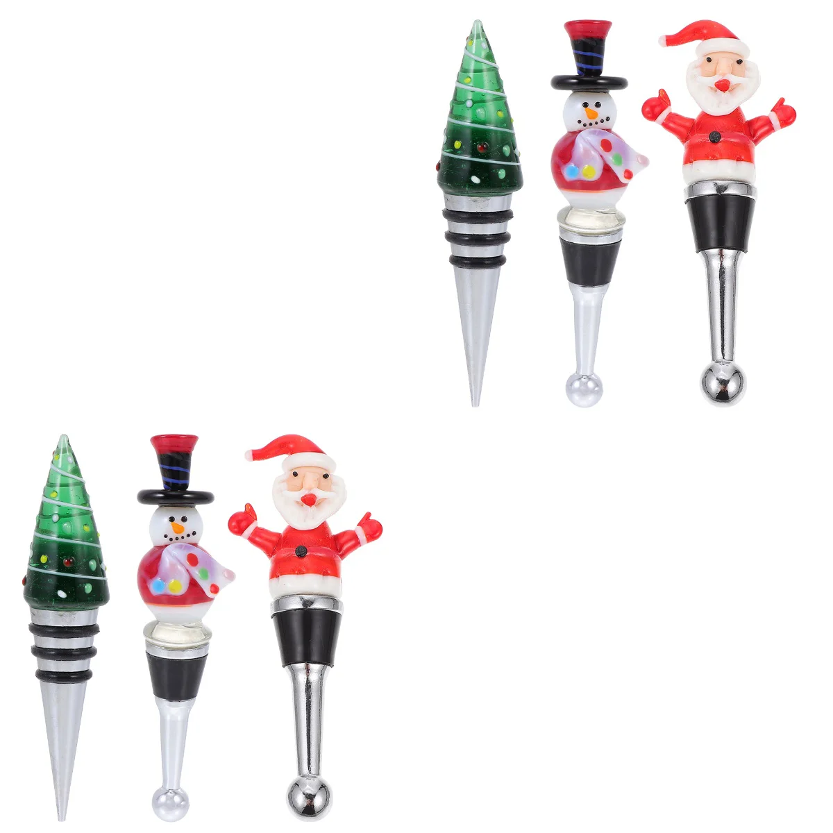 

6 Pcs Christmas Zinc Alloy Bottle Covers Bottle Sealers (Assorted Color)