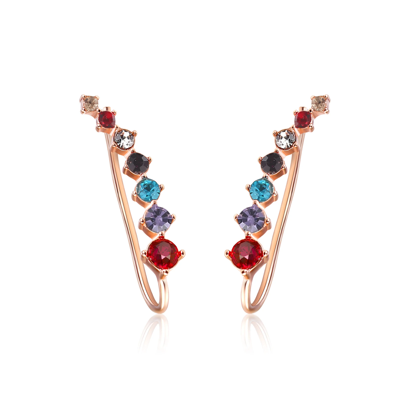 RoseGold Multi Длинные серьги-гвоздики с ушным крюком для женщин, набор из 7 шт. CZ розового золота, модные ювелирные изделия E534 E548 E527 - Окраска металла: RoseGold Multi