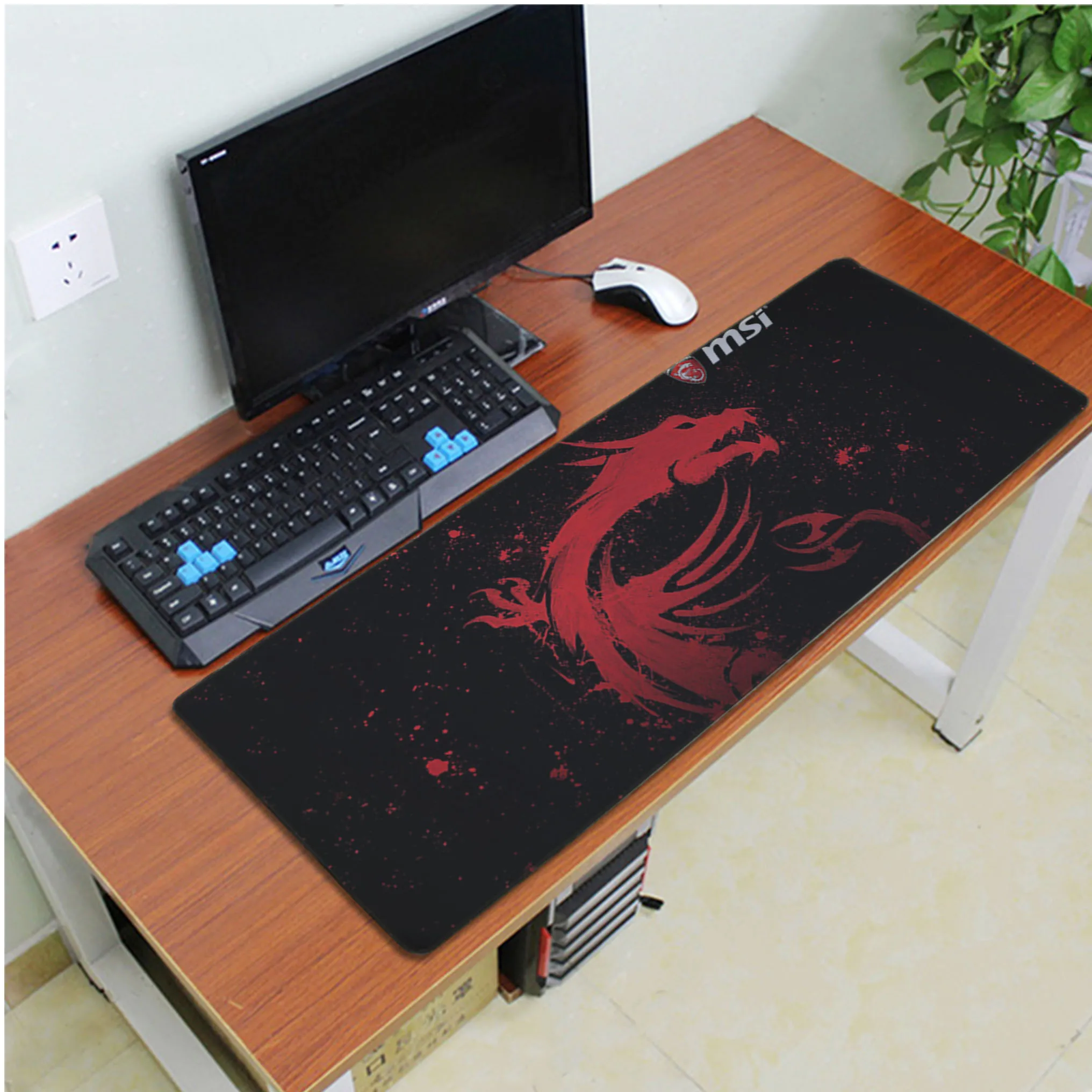 Lock Edge 40X90cm MaiYaCa винтажный крутой Msi логотип дракон геймерская игра коврик для мыши большой коврик для мыши клавиатуры коврик - Цвет: Lock Edge 40X90cm