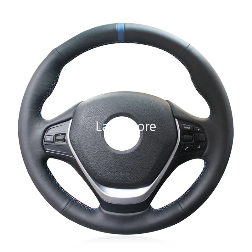 

Чехол рулевого колеса автомобиля ручной работы для BMW F20, F21, F22, F23, F30, F31, F32, F33, F34, F36, черный, 15 дюймов, 38 см