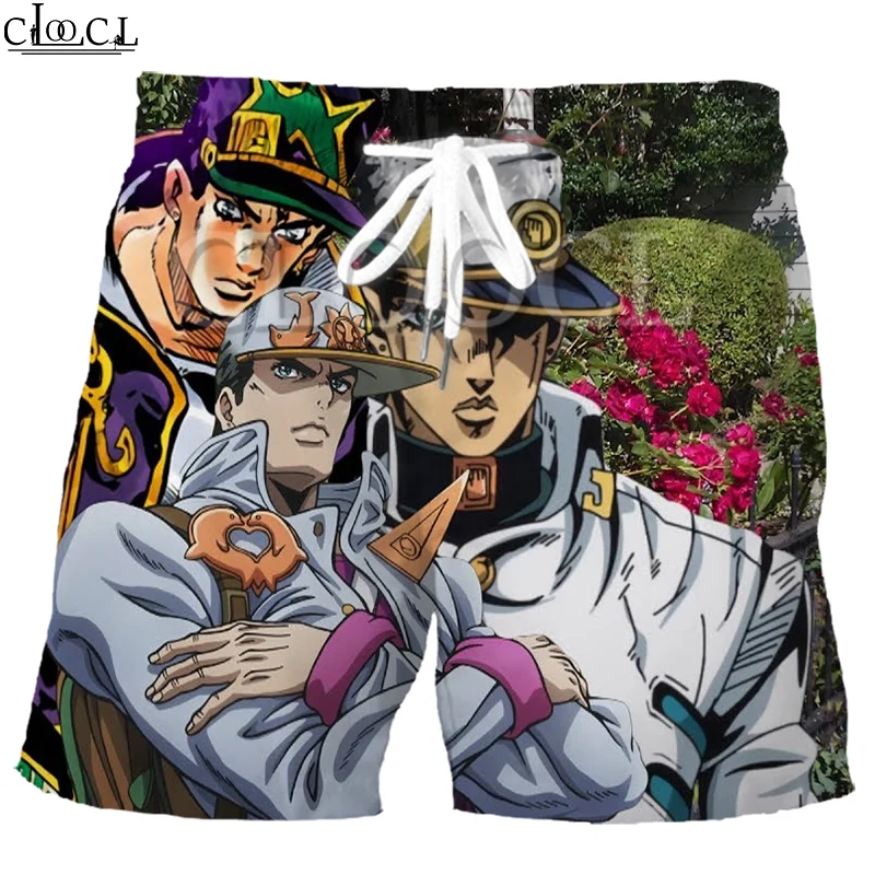 

CLOOCL Japanese Anime Jojo's Bizarre Adventure Diamond Fashion Shorts 3D Print Harajuku Summer Elastic Waist Casual Short Pants