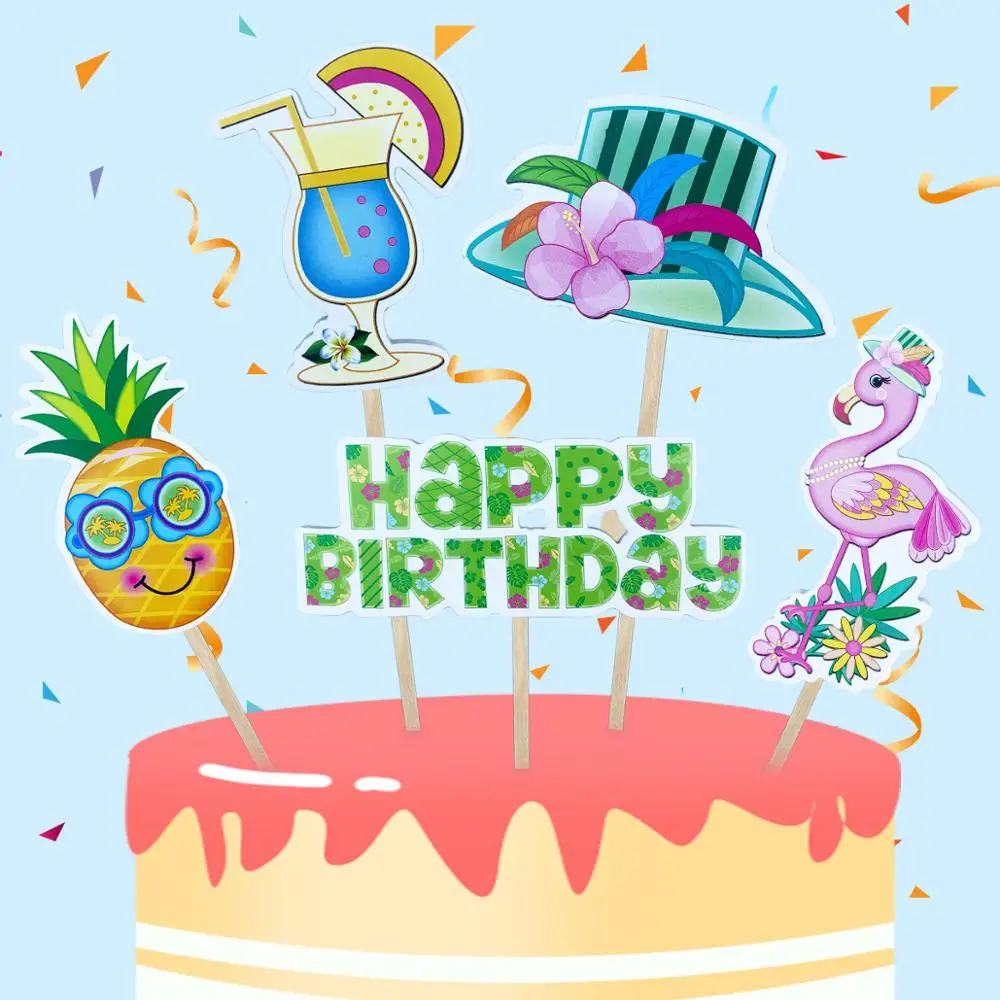 Топпер для торта С Днем Рождения детский душ День рождения кекс топперы вечерние