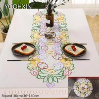 luxury easter egg art embroidery bed table runner flag cloth cover lace tablecloth kitchen party decor