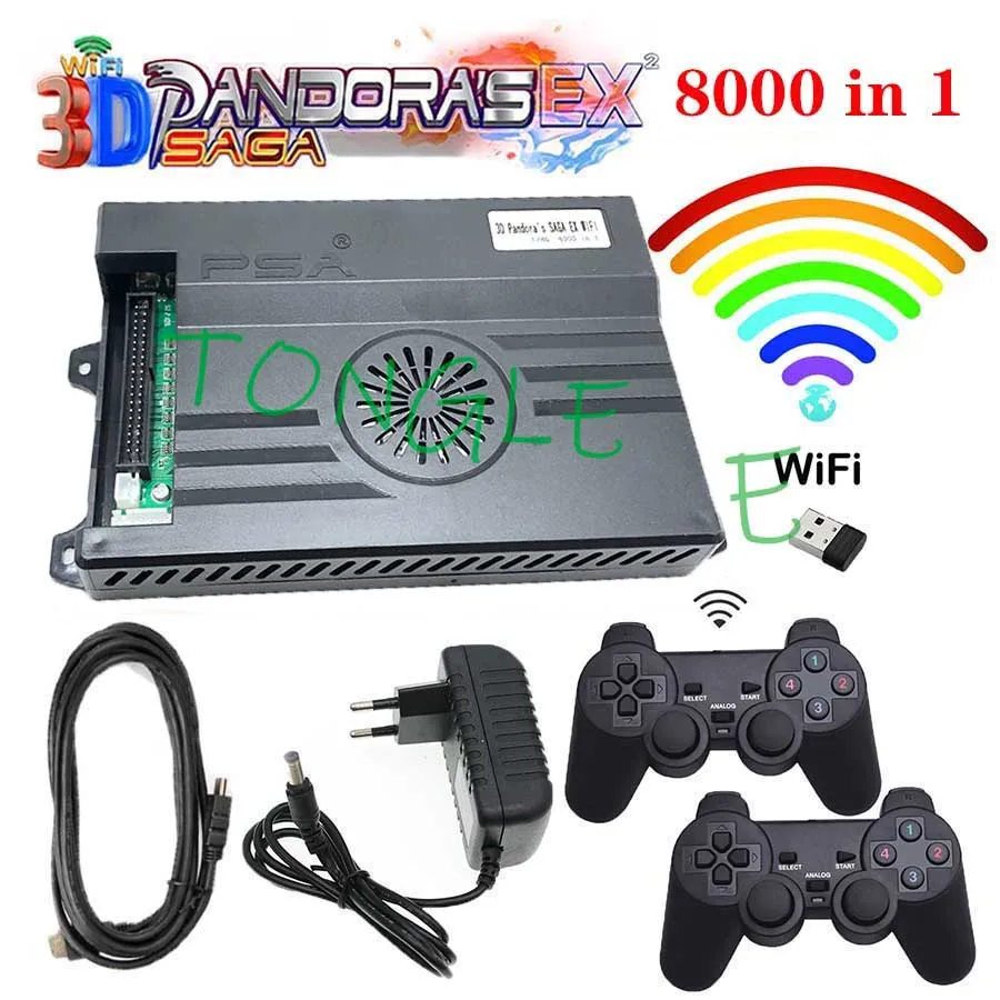 Arcade Game Board 8000 in 1 Pandora 3D SAGA EX 300pcs 3D Save Multiplayer Joystick Separate Arcade Game Console Cabinet 4Players
