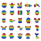 Детские игрушки-антистресс, Радужный попит, сжимаемые игрушки для снятия стресса