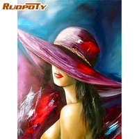ruopoty oil painting abstract woman figure acrylic on canvas wall art diy picture by numbers room decoration