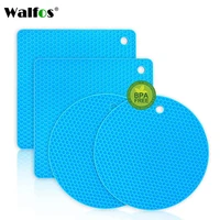 walfos 4 pack thick silicone trivet mat heat resistant pot holders insulation pad multi purpose for jar opener spoon holder oven