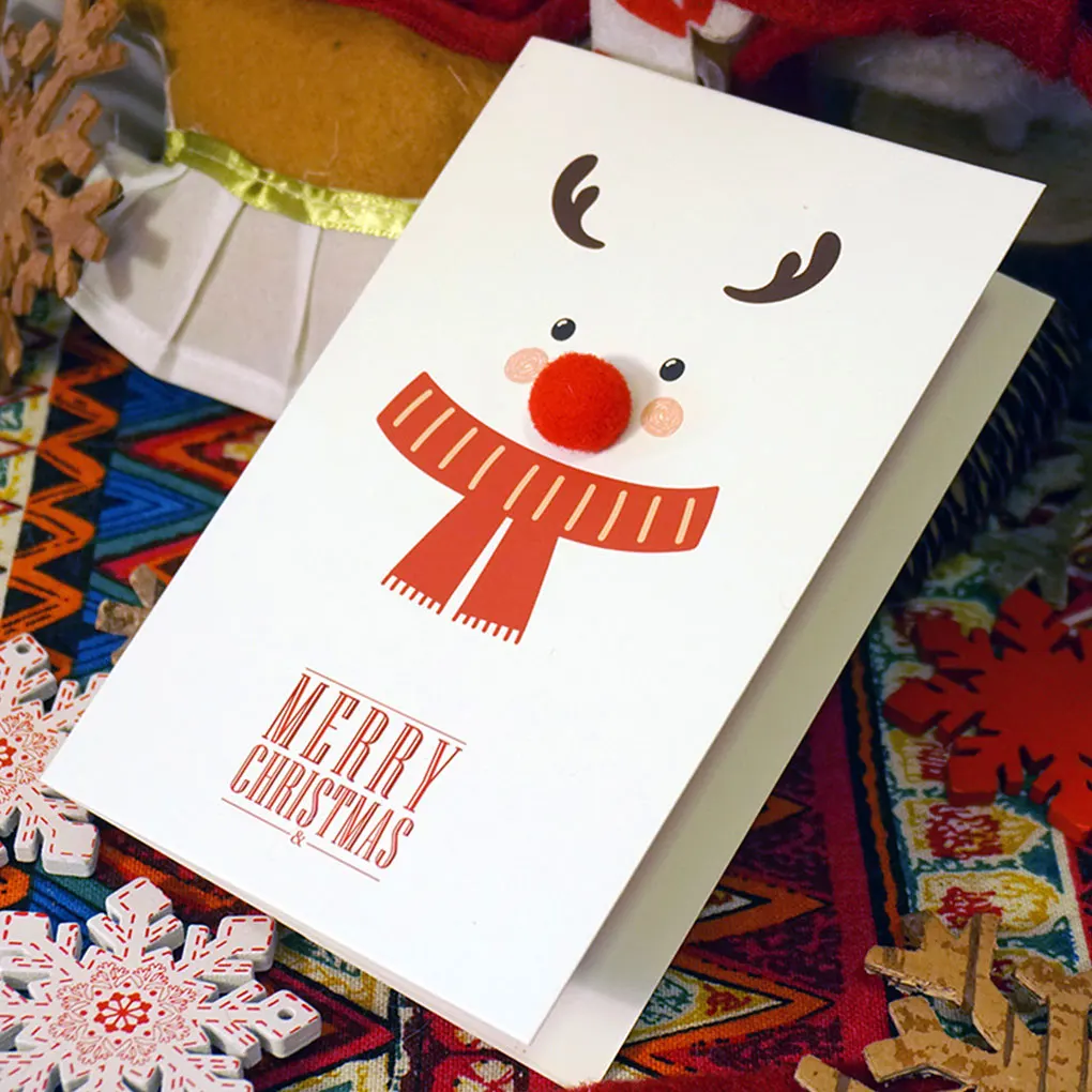 Уникальная Рождественская открытка с 3D рисунком животных новым годом и