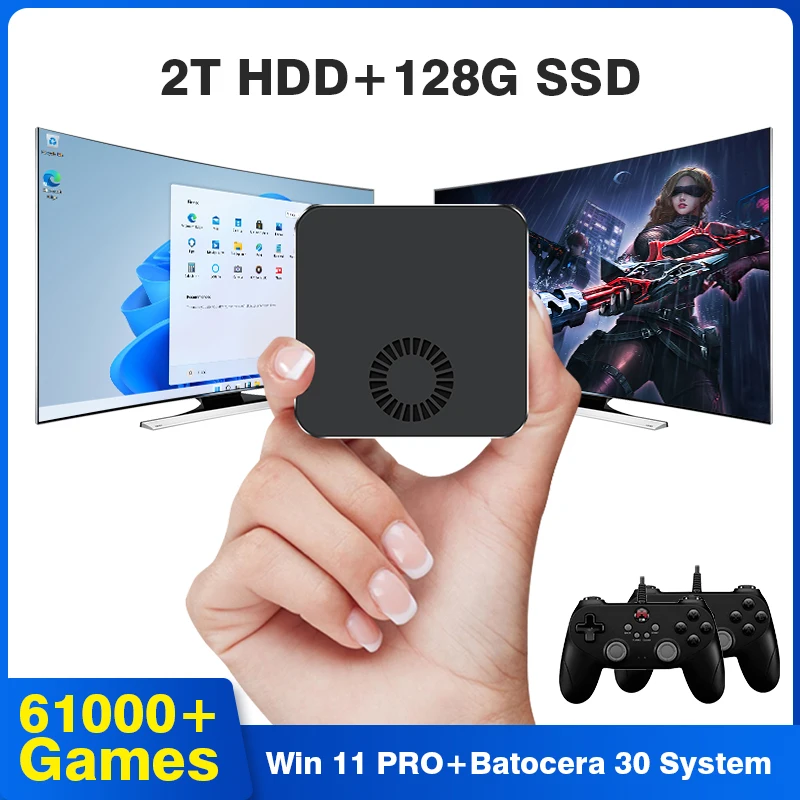 

Retro Console Super Console X PC Mini Built-in 63000+ Video Games For PS2/PS1 Mini PC With Windows 11 Home & Batocera 30 System