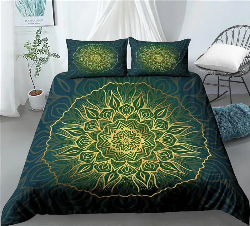 

Home Living Luxus 3D Mandala Druck 2/3Pcs Komfortable Bettbezug Kissenbezug Bettwäsche-sets Königin und König EU/US/AU Größe
