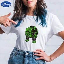 T-shirt Disney Women Cartoon Streetwear Hulk Printed Fashion Short Sleeve Robert Bruce Banner Graphic Modern Marvel T Shirt