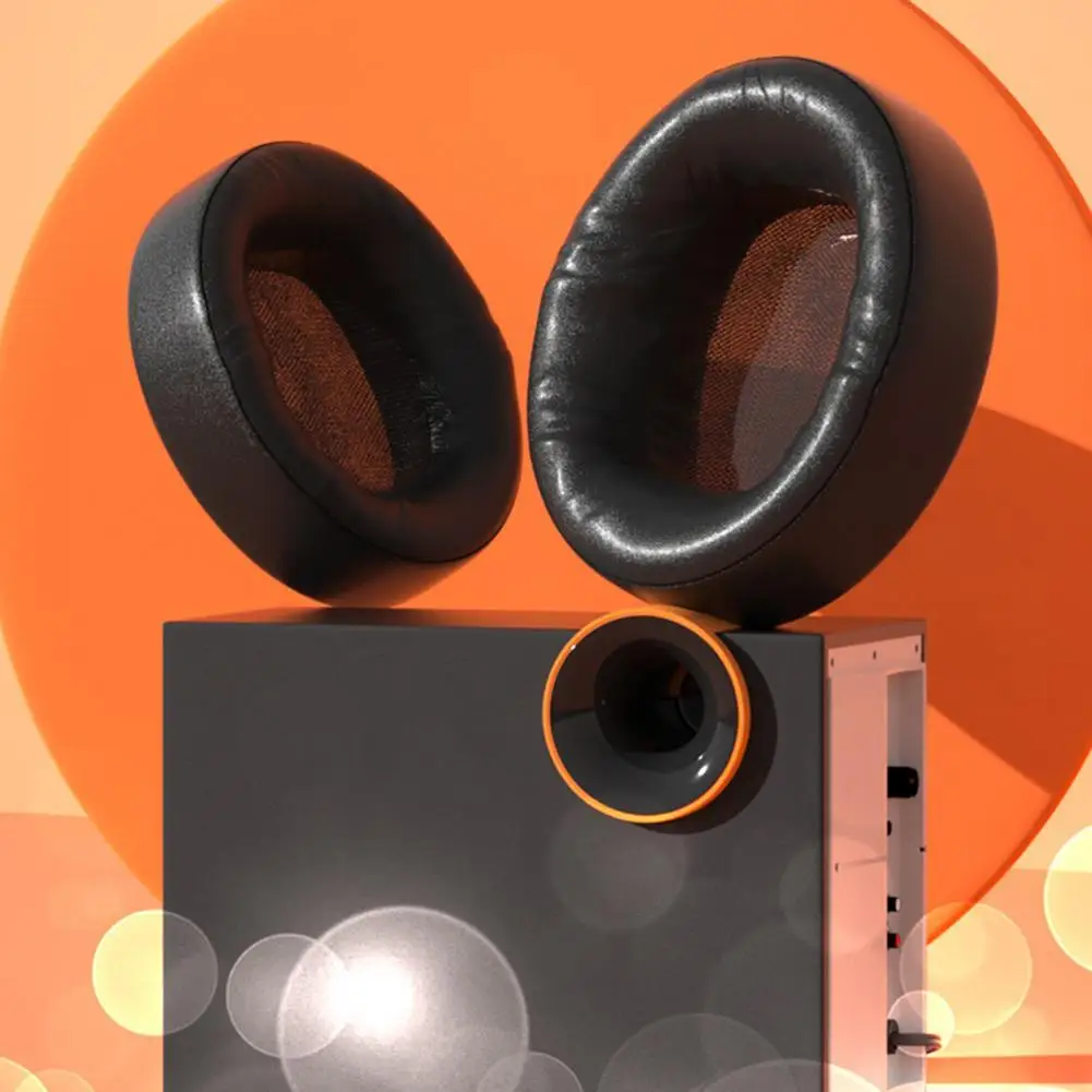 

Replacement 1 Pair Elastic Ear Pad Faux Leather Ear Pads Protective Earcaps Gaming Headset Earmuffs for ATH-MSR7 M50X M40X SX1